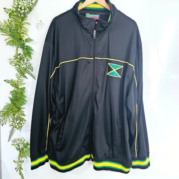 Regal Wear 6XL Jamaica Track Jacket Black/Green/Yellow Mens Plus Size《901》J - Picture 2 of 8